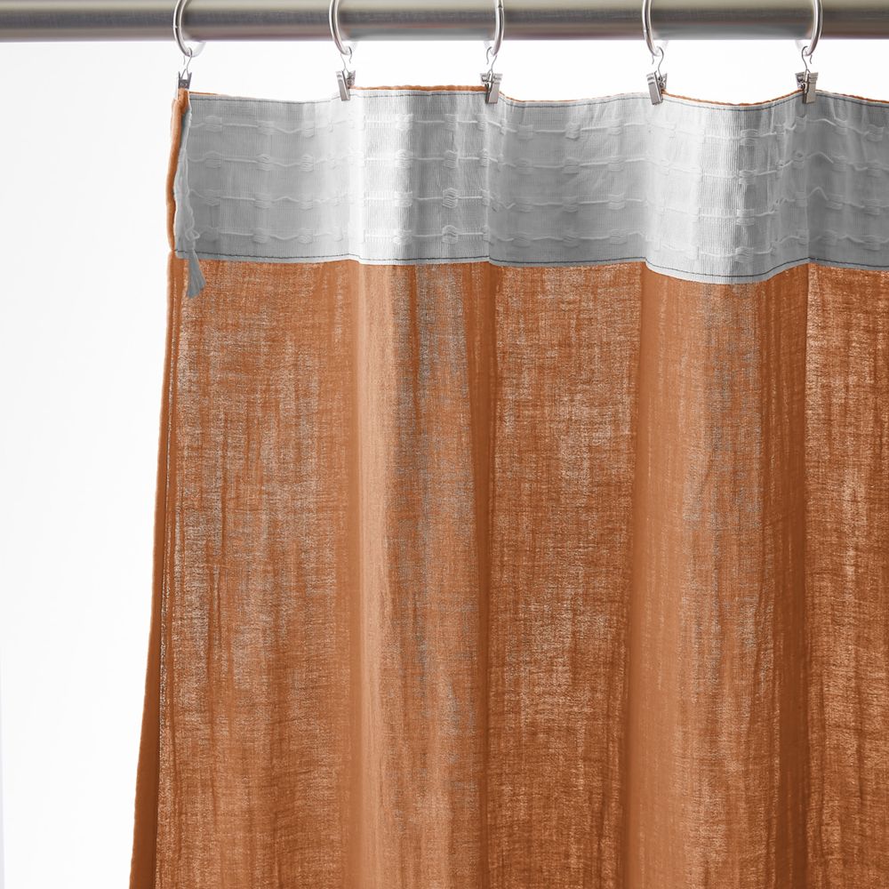 Rideau galon fronceur Gaze de Coton Terra Abricot 140 x 240 cm — vue 5