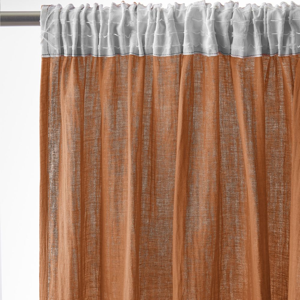 Rideau galon fronceur Gaze de Coton Terra Abricot 140 x 240 cm — vue 6