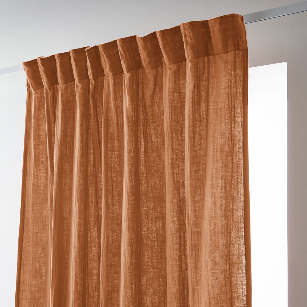 Rideau galon fronceur Gaze de Coton Terra Abricot 140 x 240 cm — vue 8