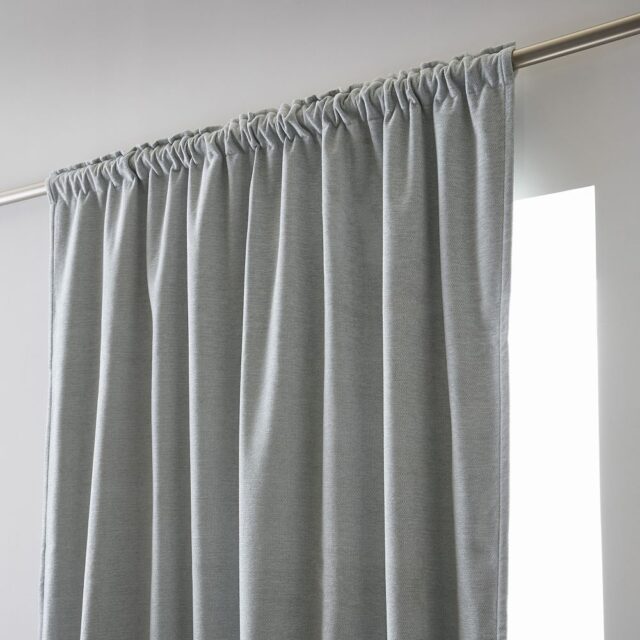 Rideau galon fronceur + polaire Polyester Eucalyptus 140 x 260 cm
