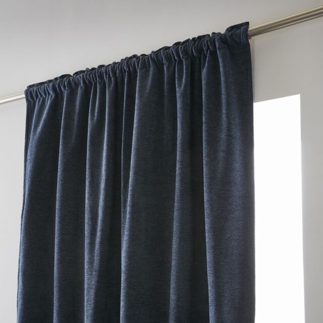 Rideau galon fronceur + polaire Polyester Minuit 140 x 260 cm