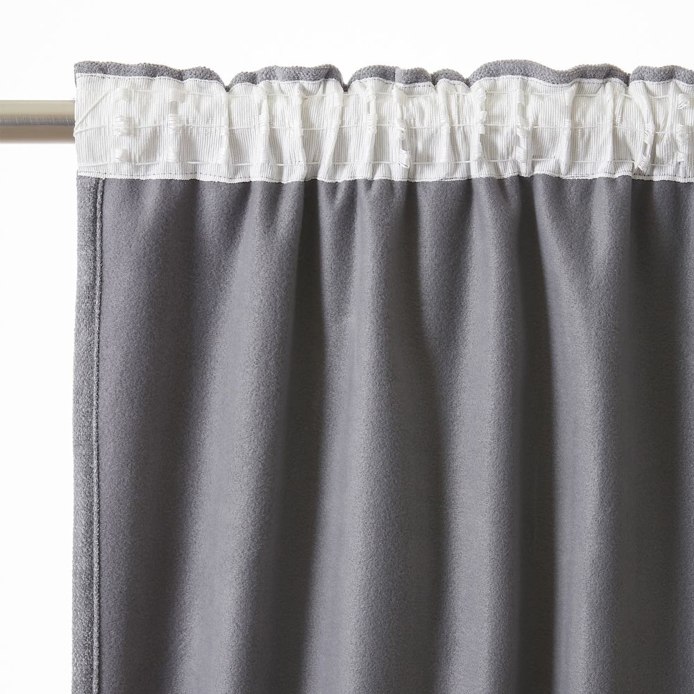 Rideau galon fronceur + polaire Polyester Titane 140 x 260 cm — vue 3