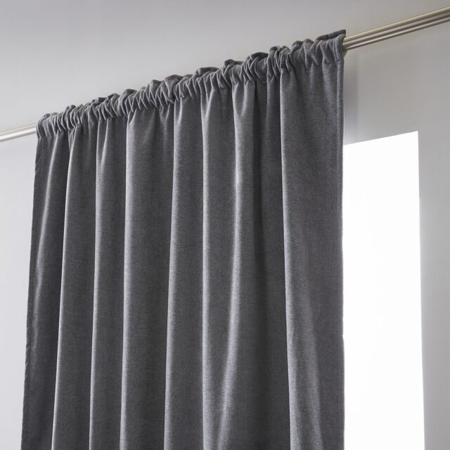 Rideau galon fronceur + polaire Polyester Titane 140 x 260 cm
