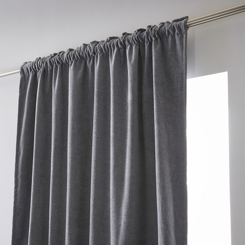 Rideau galon fronceur + polaire Polyester Titane 140 x 260 cm