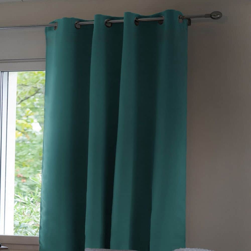 Rideau Occultant Polyester Bleu Canard 140 x 180 cm — vue 2