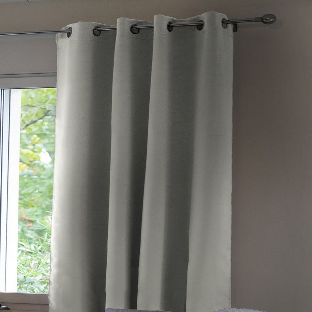 Rideau Occultant Polyester Gris Clair 140 x 180 cm — vue 2