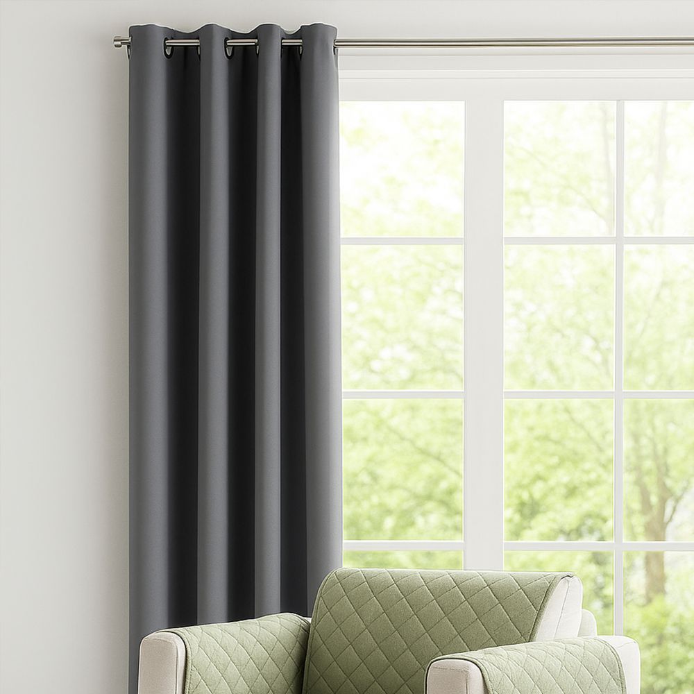 Rideau occultant Polyester Gris 140 x 260 cm
