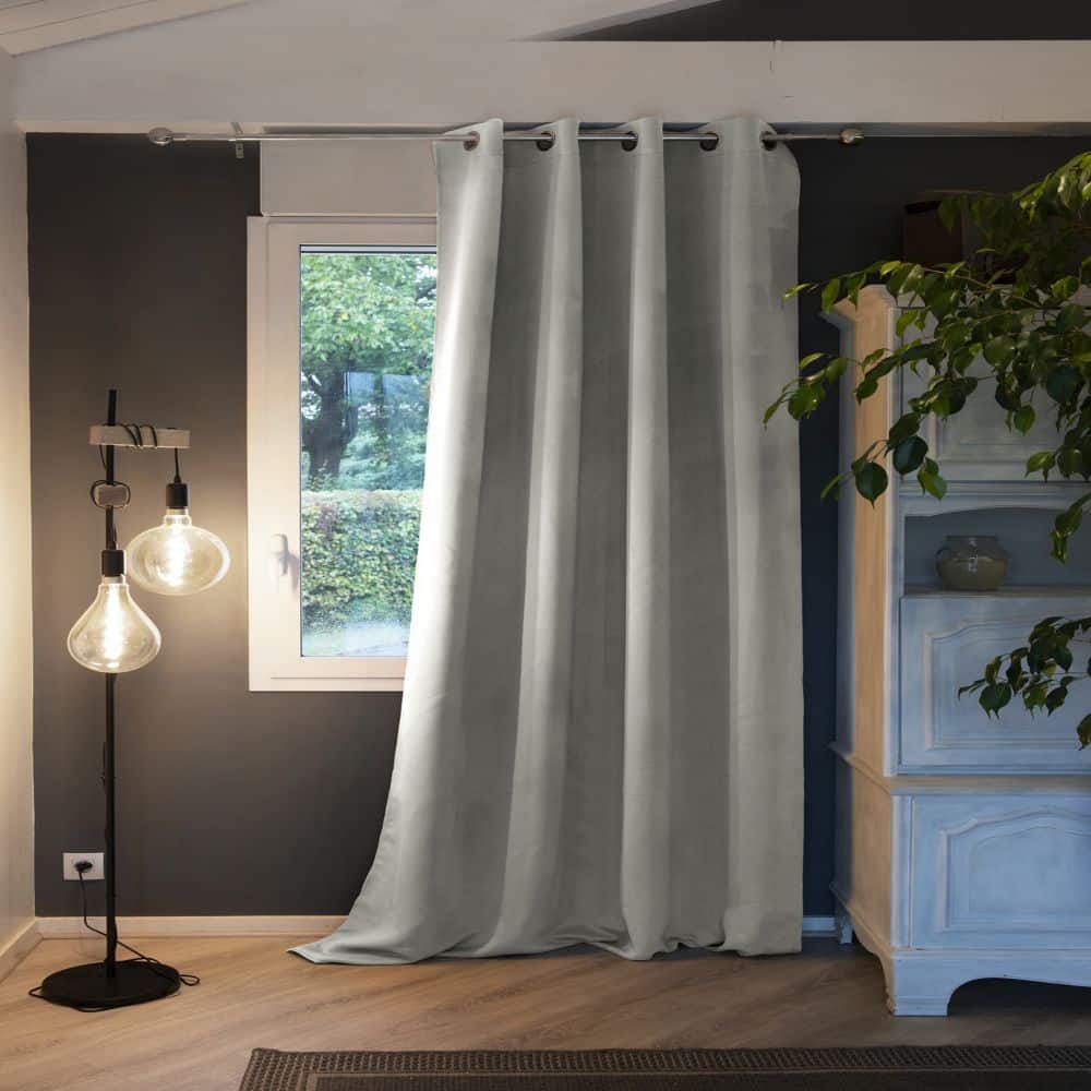 Rideau Occultant Polyester Gris Clair 140 x 280 cm — vue 3