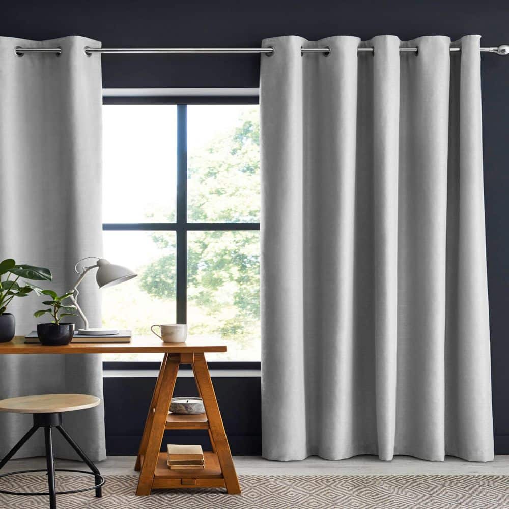 Rideau Occultant Polyester Gris Clair 140 x 280 cm