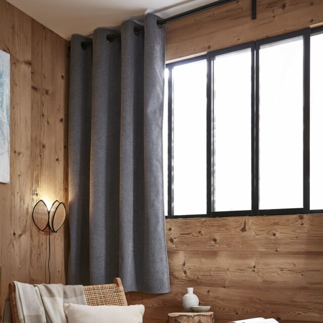 Rideau occultant polaire Polyester Titane 140 x 180 cm
