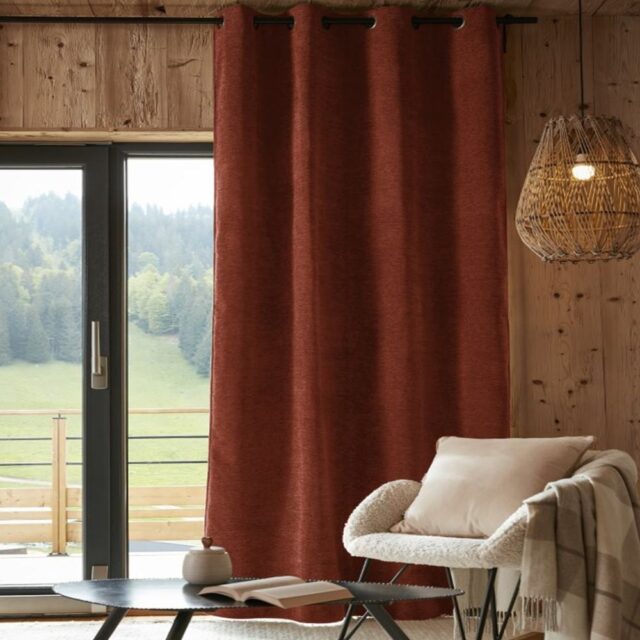 Rideau occultant polaire Polyester Terracotta 140 x 240 cm