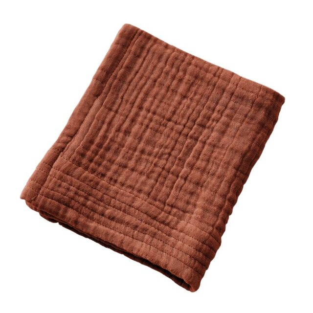 Serviette de bain Gaze de Coton Terracotta Orange 30 x 50 cm
