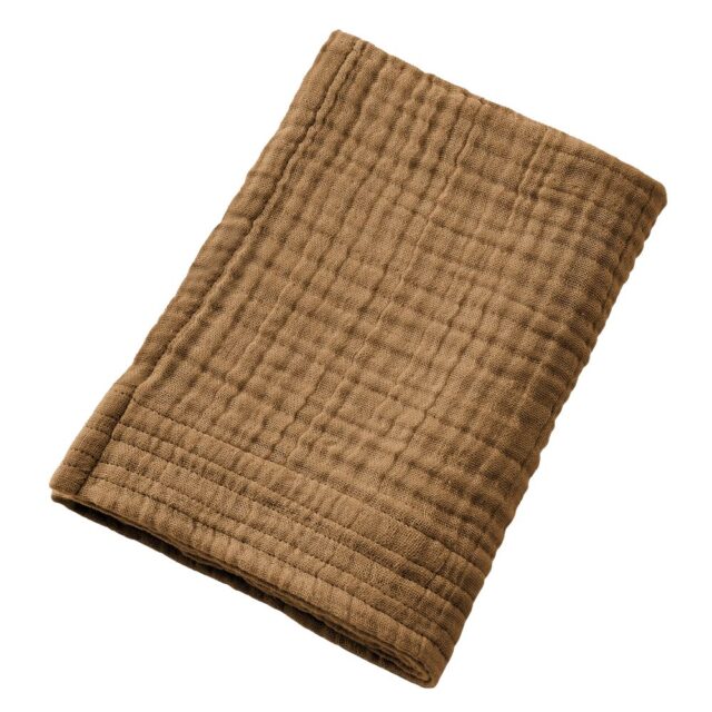 Serviette de bain Gaze de Coton Camel Marron 50 x 90 cm