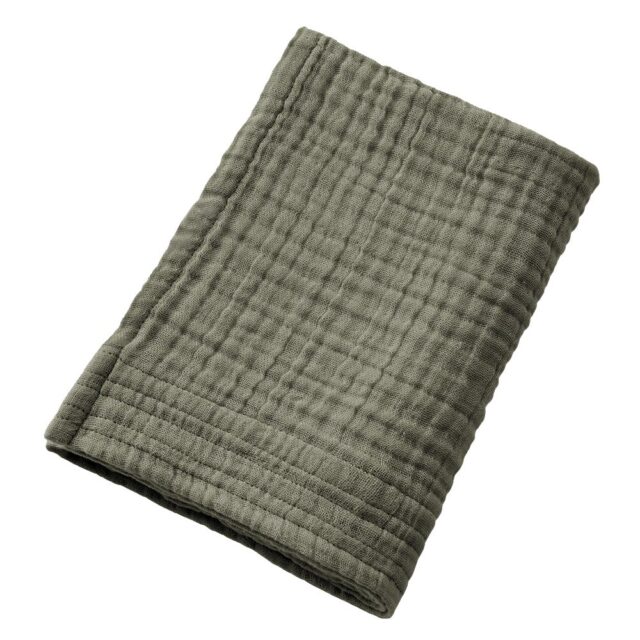 Serviette de bain Gaze de Coton Romarin Kaki 50 x 90 cm