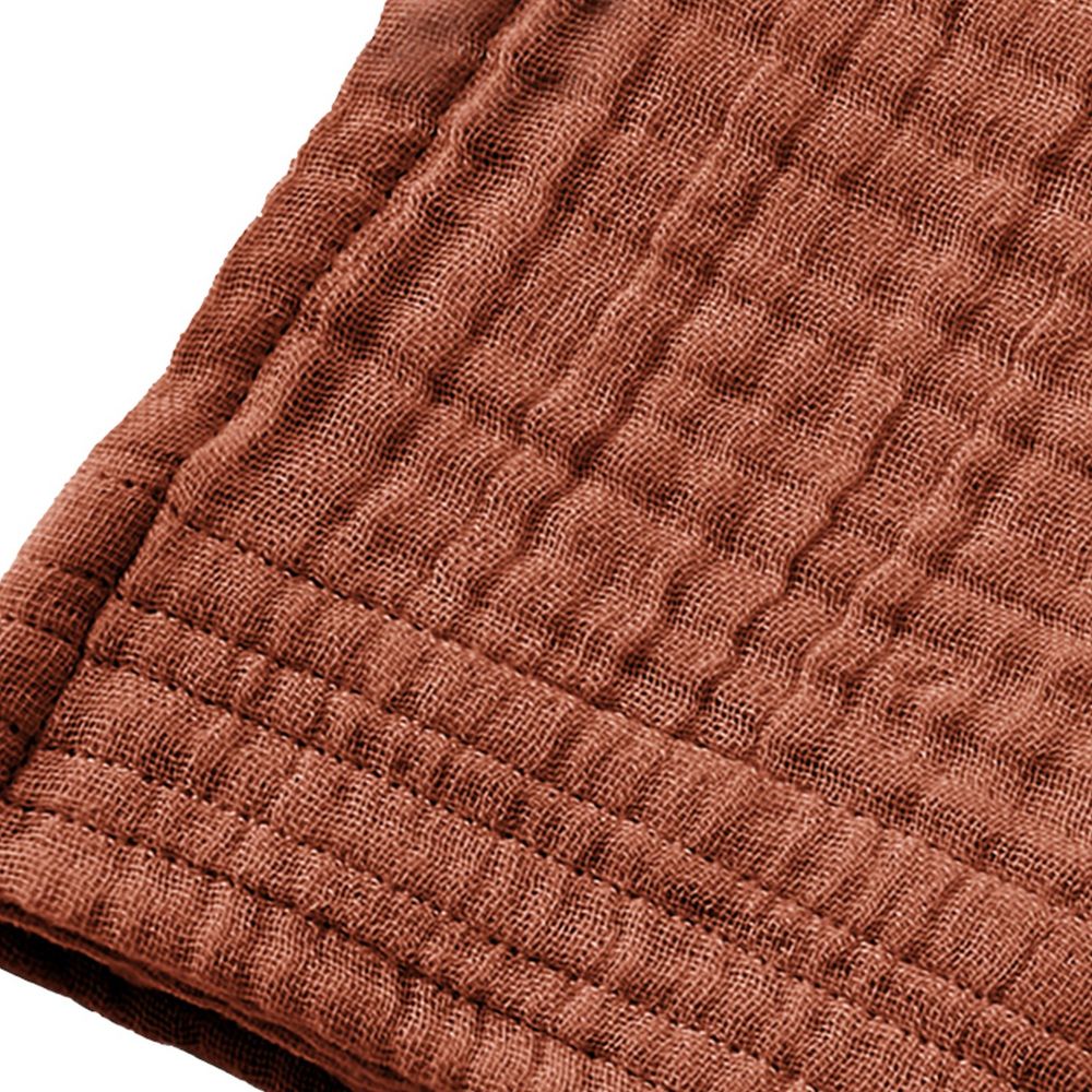 Serviette de bain Gaze de Coton Terracotta Orange 50 x 90 cm — vue 2