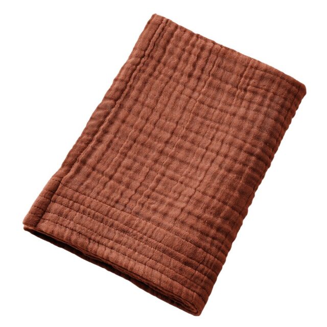 Serviette de bain Gaze de Coton Terracotta Orange 50 x 90 cm