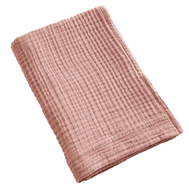 Serviette de bain Gaze de Coton Rose 70 x 130 cm