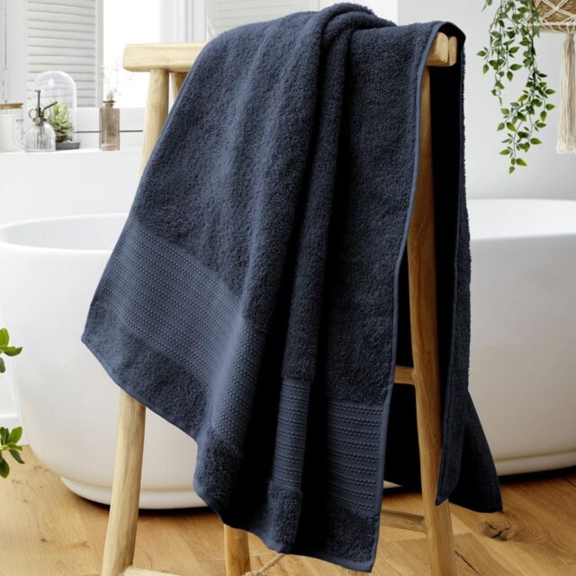 Serviette de bain Coton Minuit 90 x 150 cm