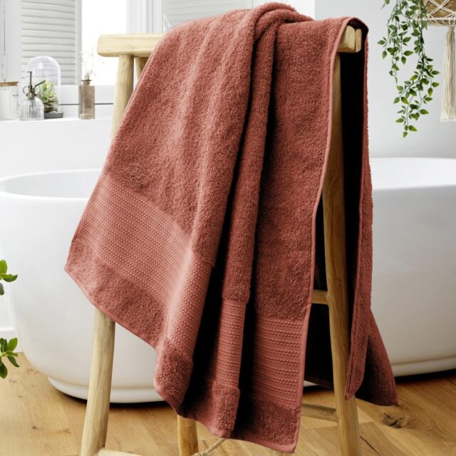 Serviette de bain Coton Terracotta 90 x 150 cm