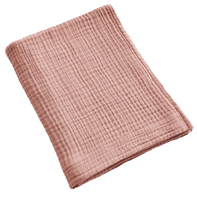 Serviette de bain Gaze de Coton Rose 90 x 150 cm