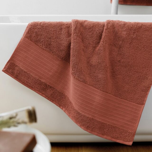 Serviette de douche Coton Terracotta 70 x 130 cm