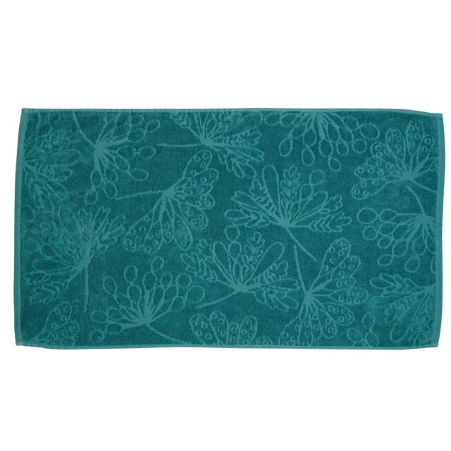 Serviette de toilette Coton Bio Paon Vert Foncé 50 x 90 cm