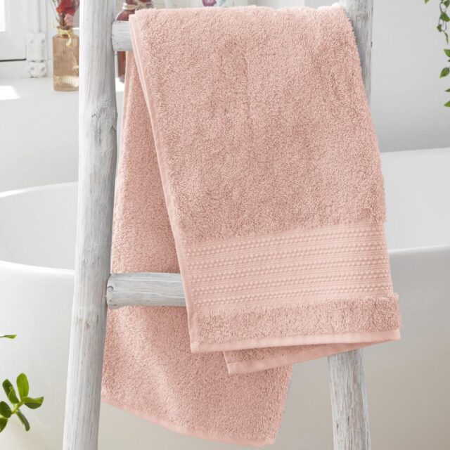 Serviette de toilette Coton Rose Poudré 50 x 90 cm