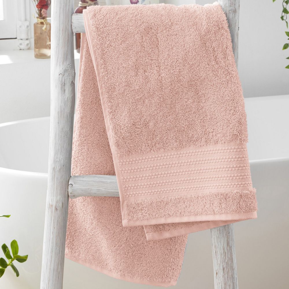 Serviette de toilette Coton Rose Poudré 50 x 90 cm