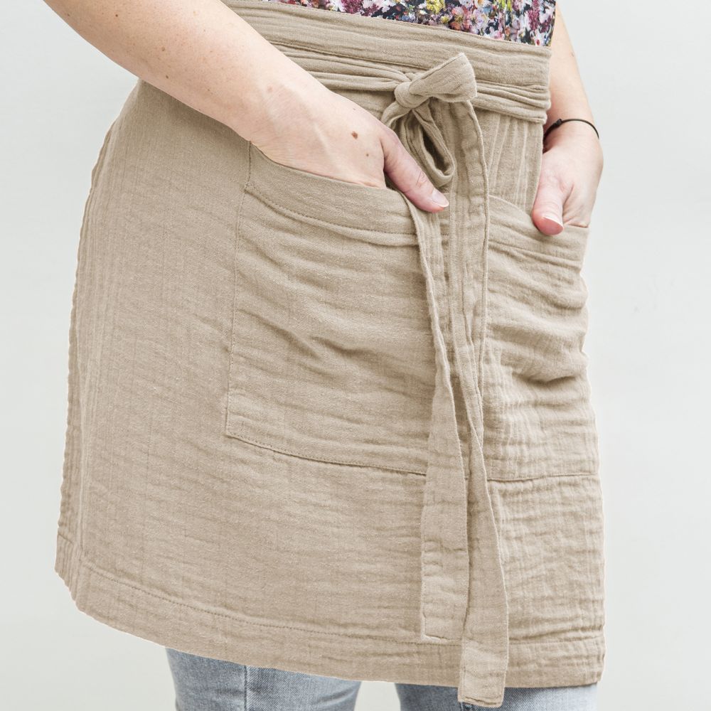 Tablier 45/85 cm Gaze de Coton Terra Ficelle — vue 2