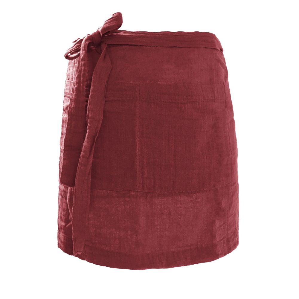 Tablier Gaze de coton Lie de vin 45 x 80 cm