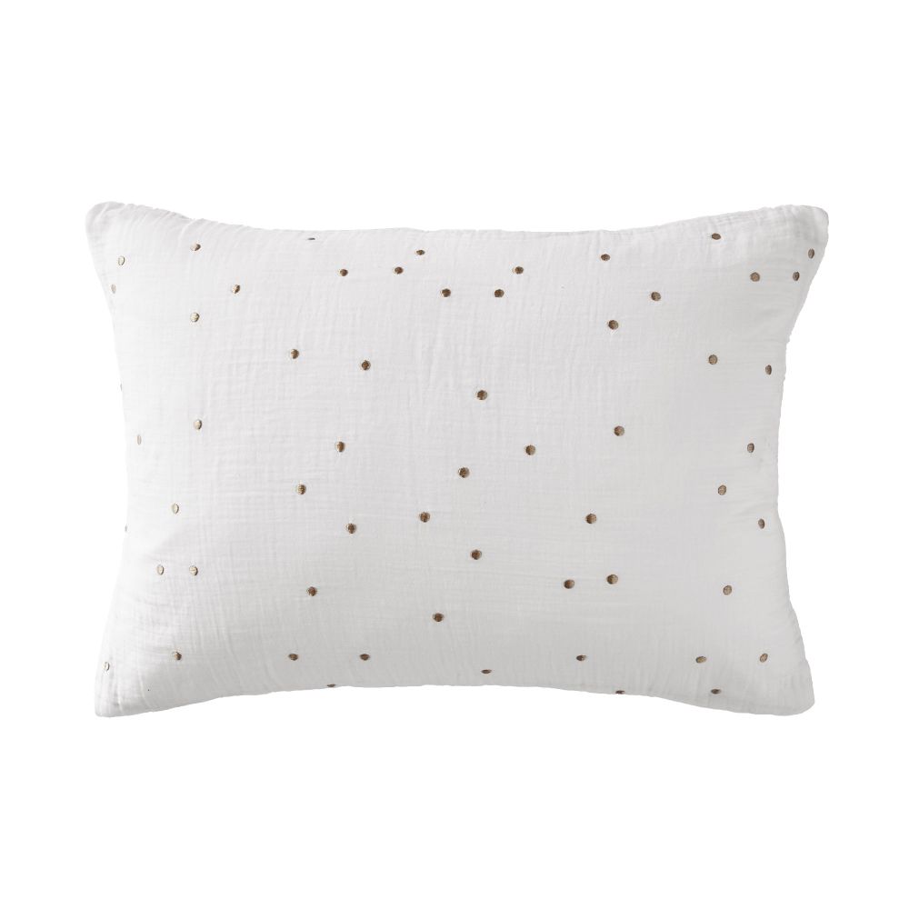 Taie d'oreiller Gaze de coton à pois brodés Chantilly 50 x 70 cm