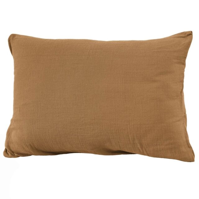 Taie d'oreiller Gaze de coton Camel 50 x 70 cm