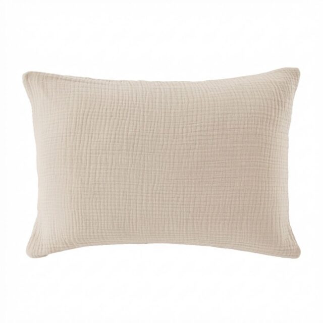 Taie d'oreiller Gaze de Coton Iris Naturel 50 x 70 cm