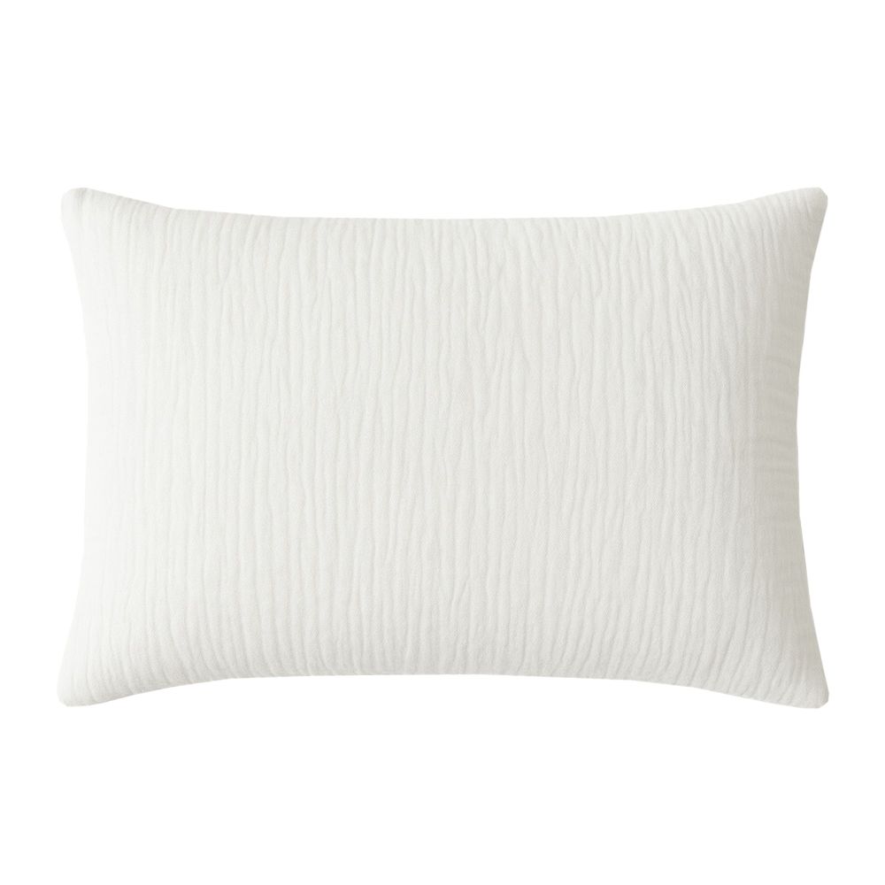 Taie d'oreiller Gaze de Coton Lavé Blanc Pur 50 x 70 cm