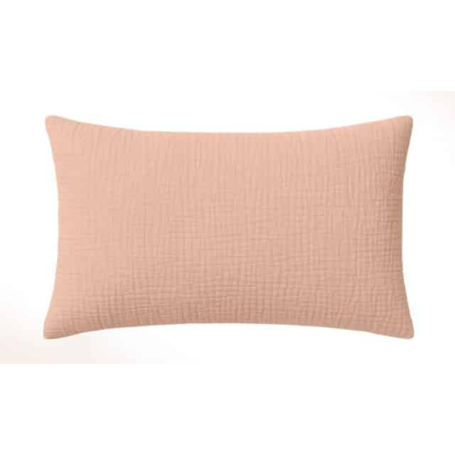 Taie d'oreiller Gaze de Coton Lavé Rose Lotus 50 x 70 cm