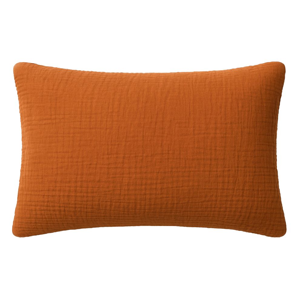 Taie d'oreiller Gaze de Coton Lavé Safran Minéral 50 x 70 cm