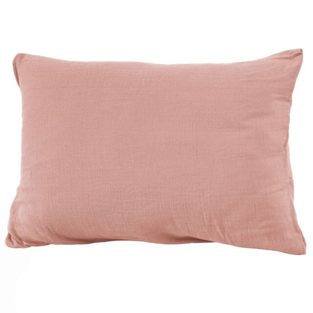 Taie d'oreiller Gaze de coton Rose Rose pêche 50 x 70 cm