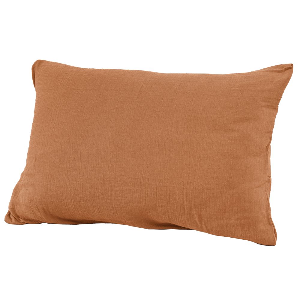 Taie d'oreiller Gaze de Coton Terra Abricot 50 x 70 cm