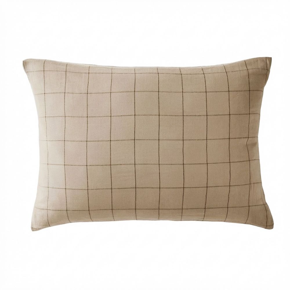 Taie d'oreiller Gaze de Coton Terra harmonie Ficelle 50 x 70 cm