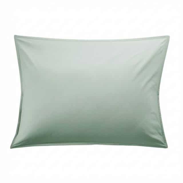 Taie d'oreiller Percale de Coton Céladon Celadon 50 x 70 cm