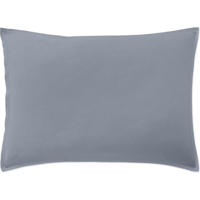 Taie d'oreiller Percale de Coton Lavé Bleu Forever 50 x 70 cm