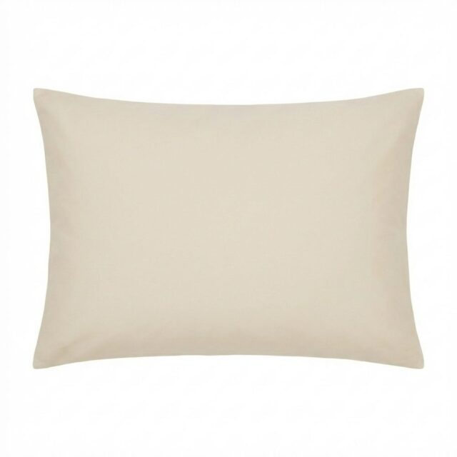 Taie d'oreiller Percale de Coton Sable 50 x 70 cm