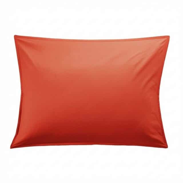 Taie d'oreiller Percale de Coton Terre De Sienne 50 x 70 cm