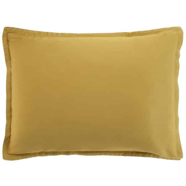 Taie d'oreiller rectangle Satin de Coton Bronze Jaune 50 x 70 cm