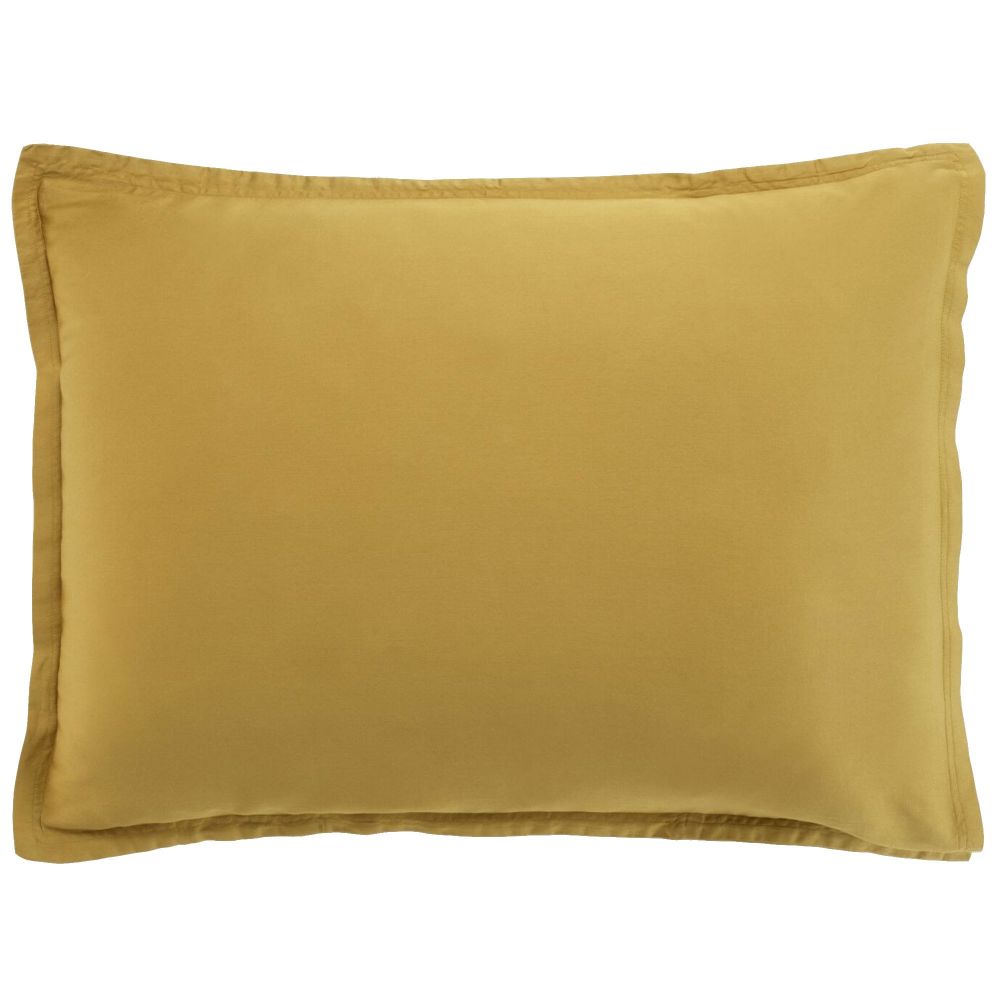 Taie d'oreiller rectangle Satin de Coton Bronze Jaune 50 x 70 cm