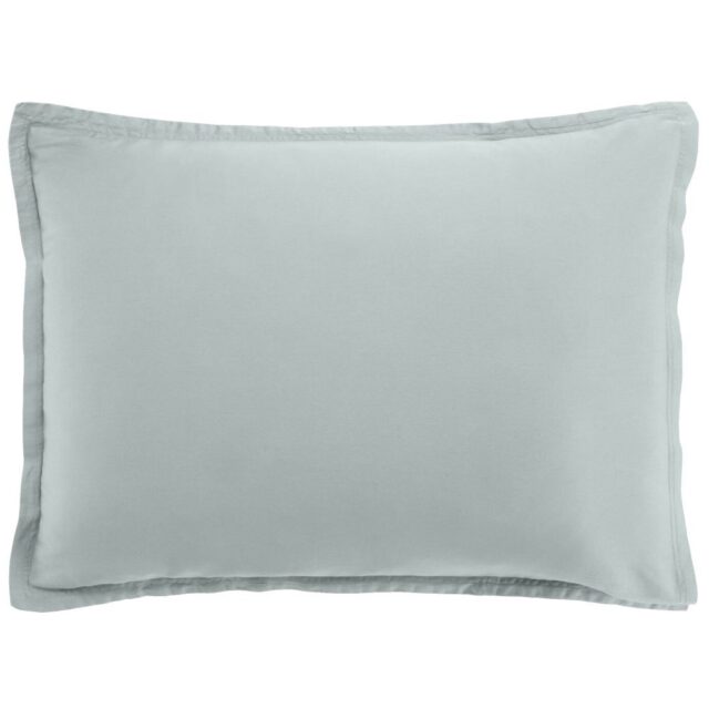 Taie d'oreiller rectangle Satin de Coton Celadon Bleu 50 x 70 cm