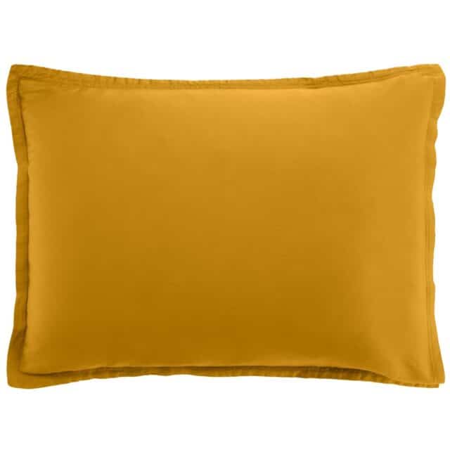 Taie d'oreiller Satin de Coton Bronze Jaune 50 x 70 cm