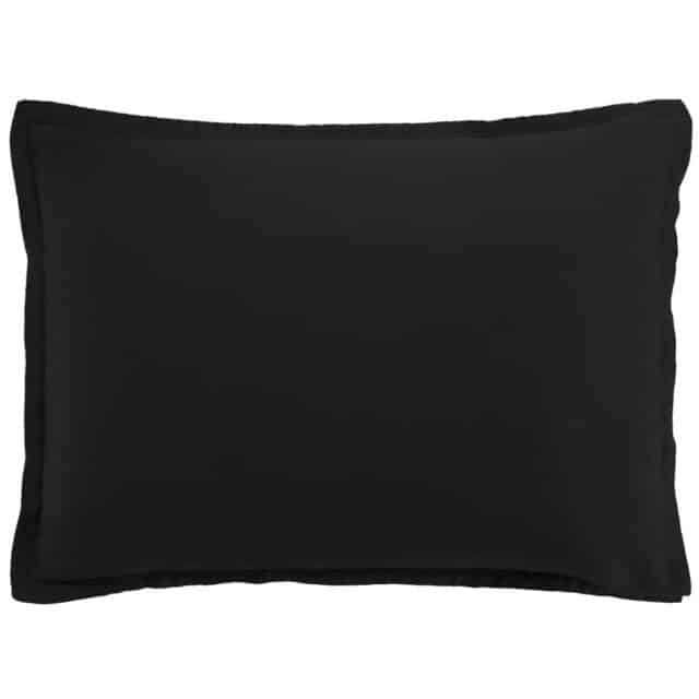 Taie d'oreiller Satin de Coton Noir 50 x 70 cm