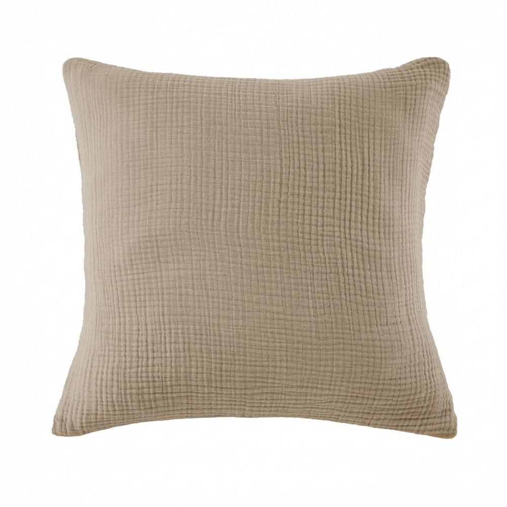 Taie d'oreiller Gaze de Coton Iris Ficelle 60 x 60 cm