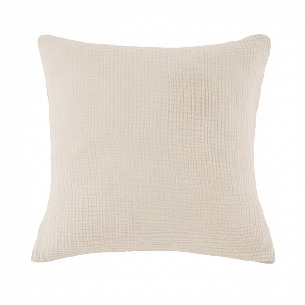Taie d'oreiller Gaze de Coton Iris Naturel 60 x 60 cm